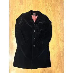 Gallery Black Velvet Overcoat Women’s Large Luxe Winter Dress Coat
